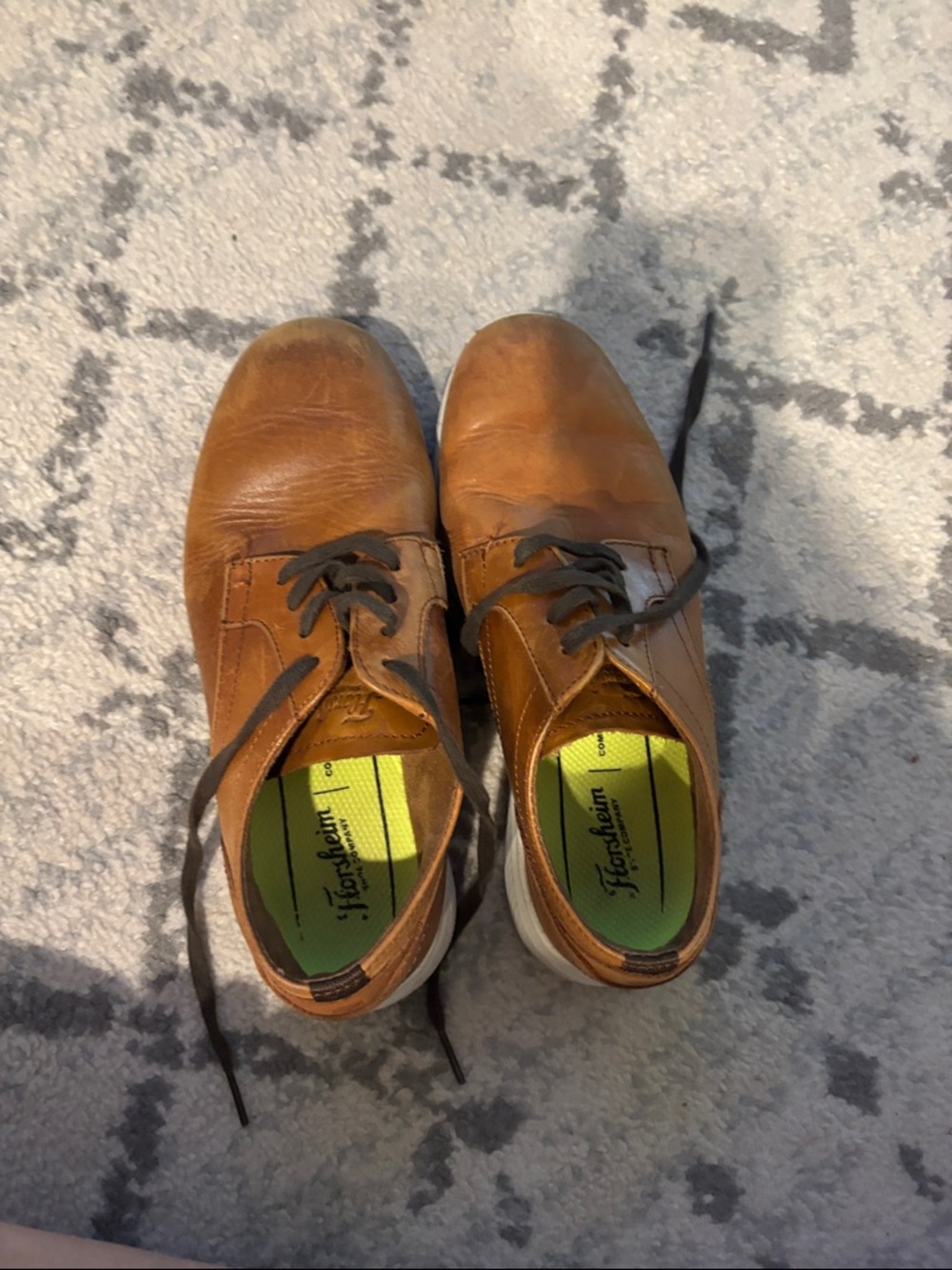 Florsheim boys Tan Leather Lace-Up Oxfords